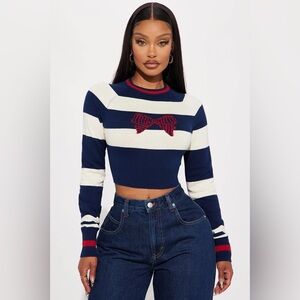 Sailor Striped Bow Sweater